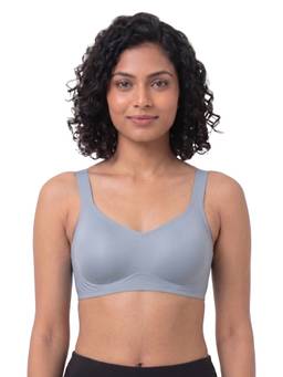 BLOSSOM - Women Nylon-Spandex Medium Support Seamless Removable Pad Invisible Finish Bra