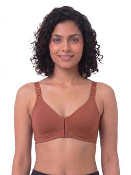 BLOSSOM - Women Full Coverage Seamed Nipple Concealer Non-Padded Front Open Bra