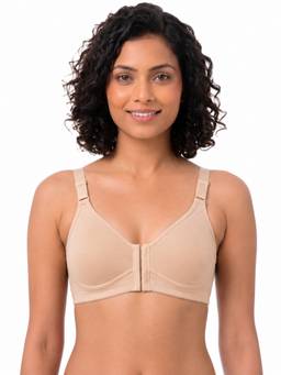 BLOSSOM - Women Full Coverage Seamed Nipple Concealer Non-Padded Front Open Bra