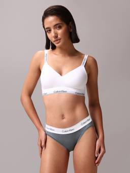 Calvin Klein - Blue Solid Mid Rise Bikini-Brief