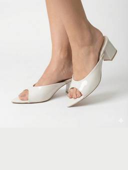 Gaya India - Sora White Cushioned Black Heels