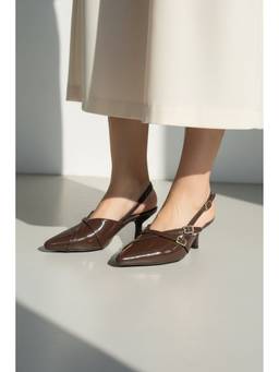 Gaya India - Women Brown Celeste Slingback Heels
