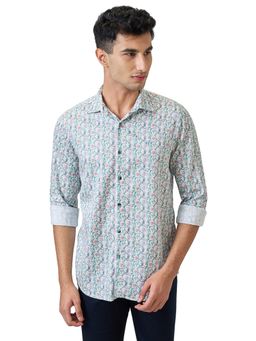 ColorPlus - Medium Blue Pure Cotton Regular Fit Shirt