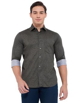 ColorPlus - Olive Pure Cotton Regular Fit Shirt