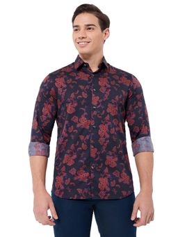 ColorPlus - Navy Blue Pure Cotton Regular Fit Shirt