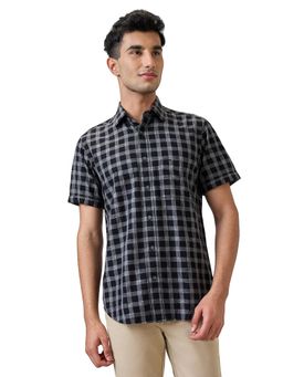 ColorPlus - Black Cotton Blend Regular Fit Shirt