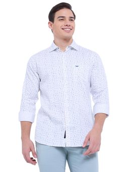 Park Avenue - Medium Blue Cotton Blend Slim Fit Shirt