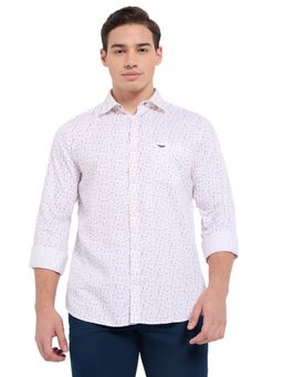 Park Avenue - Medium White Cotton Blend Slim Fit Shirt