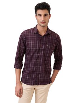 Park Avenue - Fancy Wine Pure Cotton Slim Fit Shirt