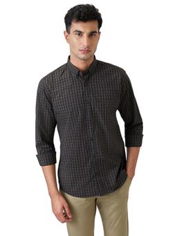 Park Avenue - Fancy Olive Pure Cotton Slim Fit Shirt