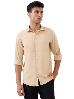 Park Avenue - Medium Fawn Polyester Slim Fit Shirt