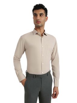 Park Avenue - Medium Fawn Pure Cotton Slim Fit Shirt
