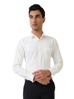 Park Avenue - White Cotton Blend Slim Fit Shirt