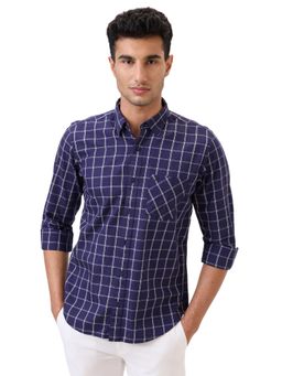 Raymond - Dark Blue Pure Cotton Regular Fit Shirt