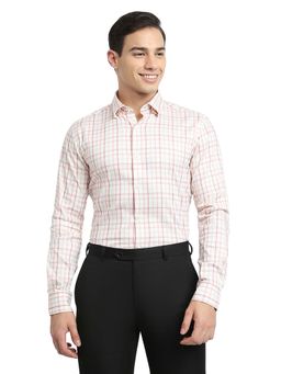 Raymond - White Cotton Blend Slim Fit Shirt