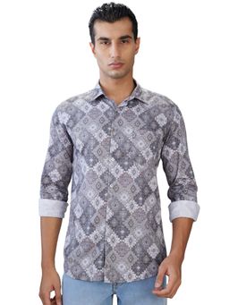 Parx - Medium Grey Pure Cotton Slim Fit Shirt