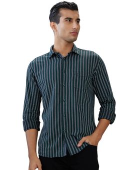 Parx - Dark Green Pure Cotton Slim Fit Shirt