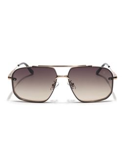 Voyage - Unisex BrownLens with Golden Frame Wayfarer Sunglasses (MG6884) (52)