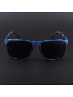 Voyage - Unisex Black Lens with Blue & Grey Frame Wayfarer Polarized Sunglasses (PMG6754) (60)