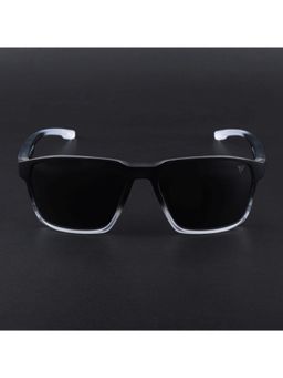 Voyage - Unisex Black Lens with Black & White Frame Wayfarer Polarized Sunglasses (PMG6761) (56)