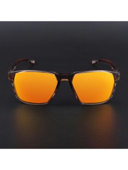 Voyage - Unisex Orange Lens with Brown Frame Wayfarer Polarized Sunglasses (PMG6764) (56)