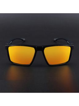 Voyage - Unisex Orange Lens with Shine Black Frame Wayfarer Polarized Sunglasses (PMG6766) (57)