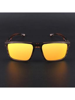 Voyage - Unisex Orange Lens with Brown Frame Wayfarer Polarized Sunglasses (PMG6769) (57)