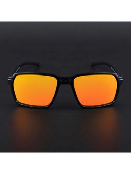 Voyage - Unisex Orange Lens with Shine Black Frame Wayfarer Polarized Sunglasses (PMG6772) (57)