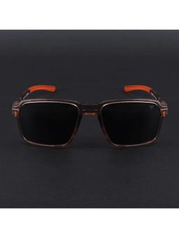 Voyage - Unisex Black Lens with Brown Frame Wayfarer Polarized Sunglasses (PMG6775) (57)