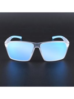 Voyage - Unisex Blue Lens with Transparent Frame Wayfarer Polarized Sunglasses (PMG6782) (58)