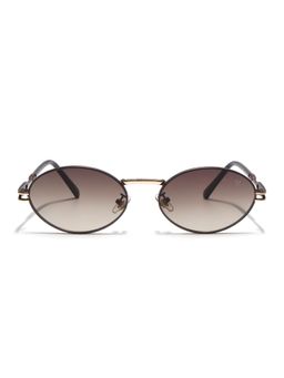 Voyage - Unisex Brown Lens with Brown & Golden Frame Oval Sunglasses (MG6888) (57)