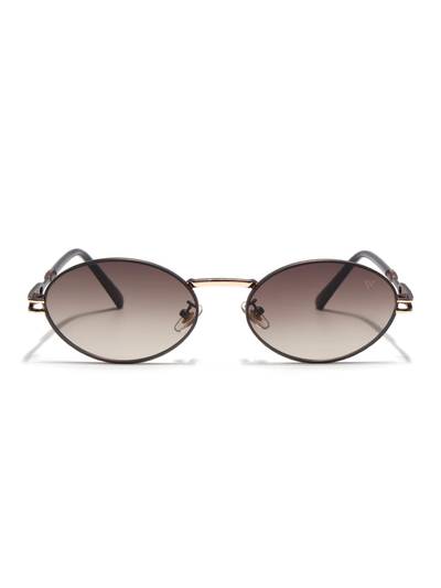 Unisex Brown Lens with Brown & Golden Frame Oval Sunglasses (MG6888) (57)