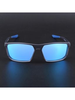 Voyage - Unisex Blue Lens with Matt Grey Frame Rectangle Polarized Sunglasses (PMG6800) (58)