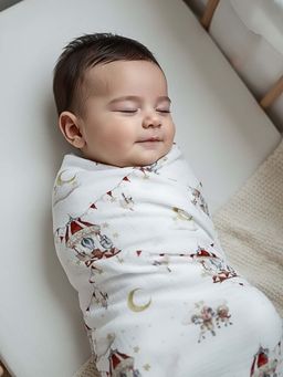 Cocoon Care - White Bamboo Fibre Printed Swaddle (18-24 Months)