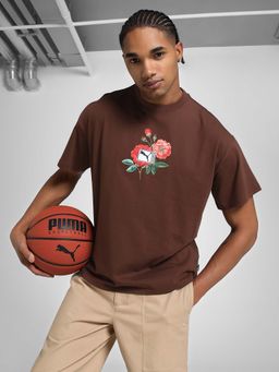 Puma - Brown Dunked In Florals Mens Basketball T-shirt