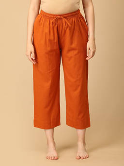 The Mom Store - Rust Solid Regular Fit Pant