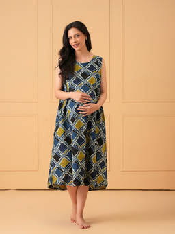 The Mom Store - Multi-Color Printed A-Line Fit Nighty