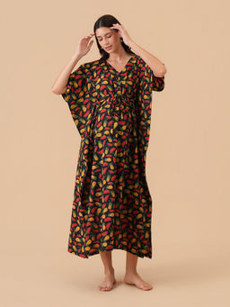 The Mom Store - Multi-Color Printed Relaxed Fit Kaftan Dress