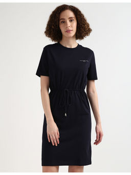 Tommy Hilfiger - Womens Black Solid Knee Length Dress