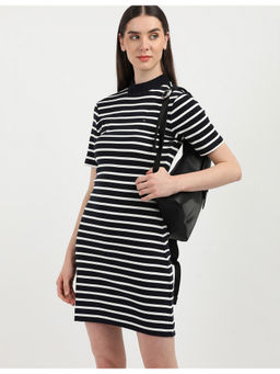 Tommy Hilfiger - Womens Black Stripes Mini Dress