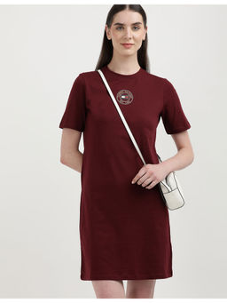 Tommy Hilfiger - Womens Red Solid Knee Length Dress