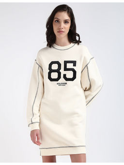 Tommy Hilfiger - Womens Off White Knee Length Dress