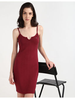 Tommy Hilfiger - Womens Red Textured Mini Dress