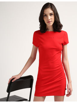 Tommy Hilfiger - Womens Red Solid Mini Dress