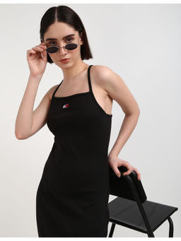 Tommy Hilfiger - Womens Black Solid Maxi Dress