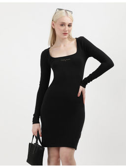 Tommy Hilfiger - Womens Black Solid Knee Length Dress