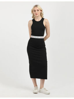 Tommy Hilfiger - Womens Black Solid Plain Dress