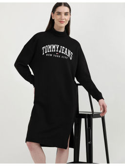 Tommy Hilfiger - Womens Black Solid Knee Length Dress