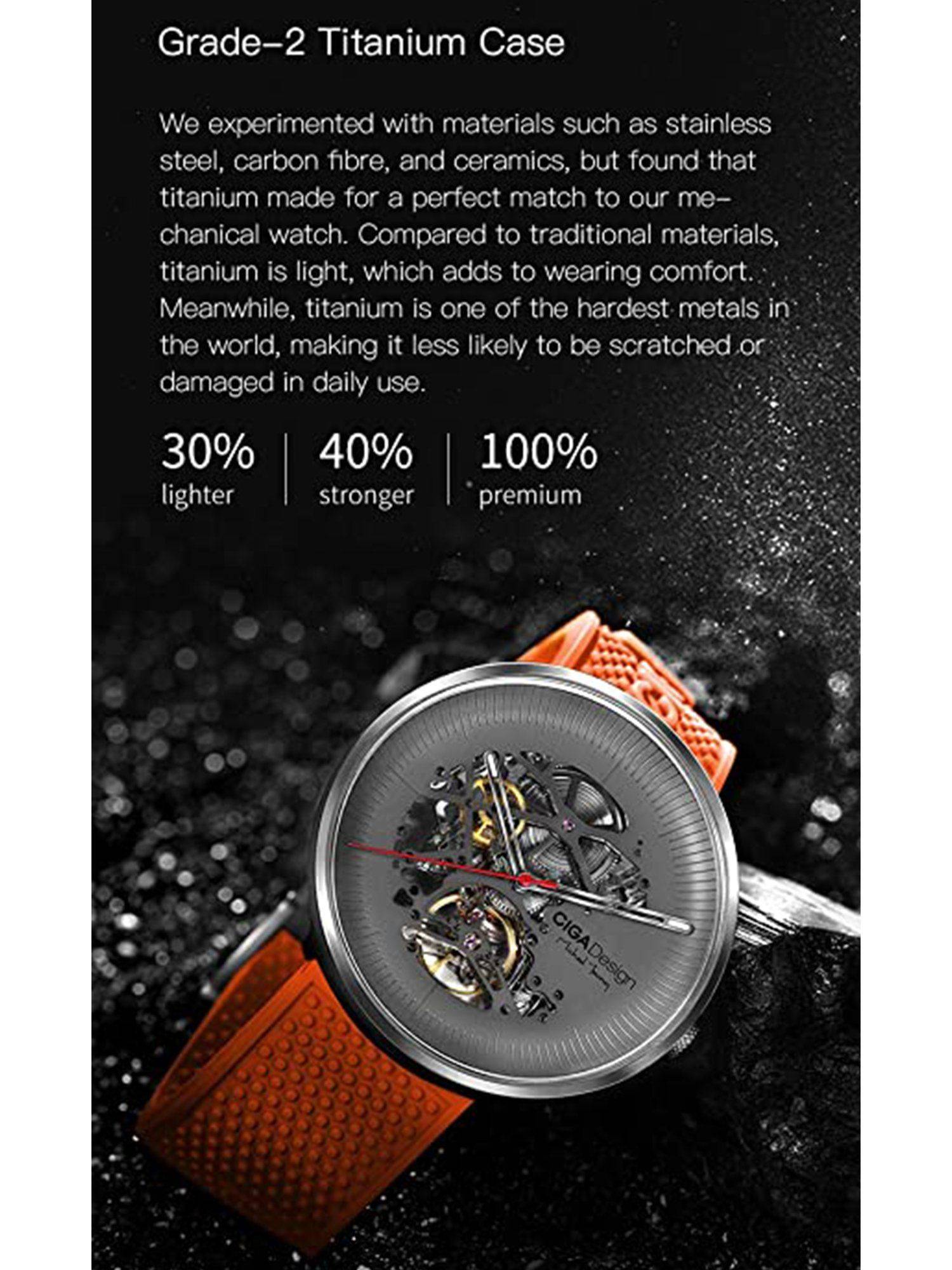 Buy CIGA DESIGN Watch Titanium Case Skeleton Automatic Mechanical