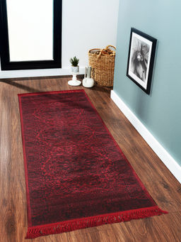 OBSESSIONS - Red Afghan Bedside Runner